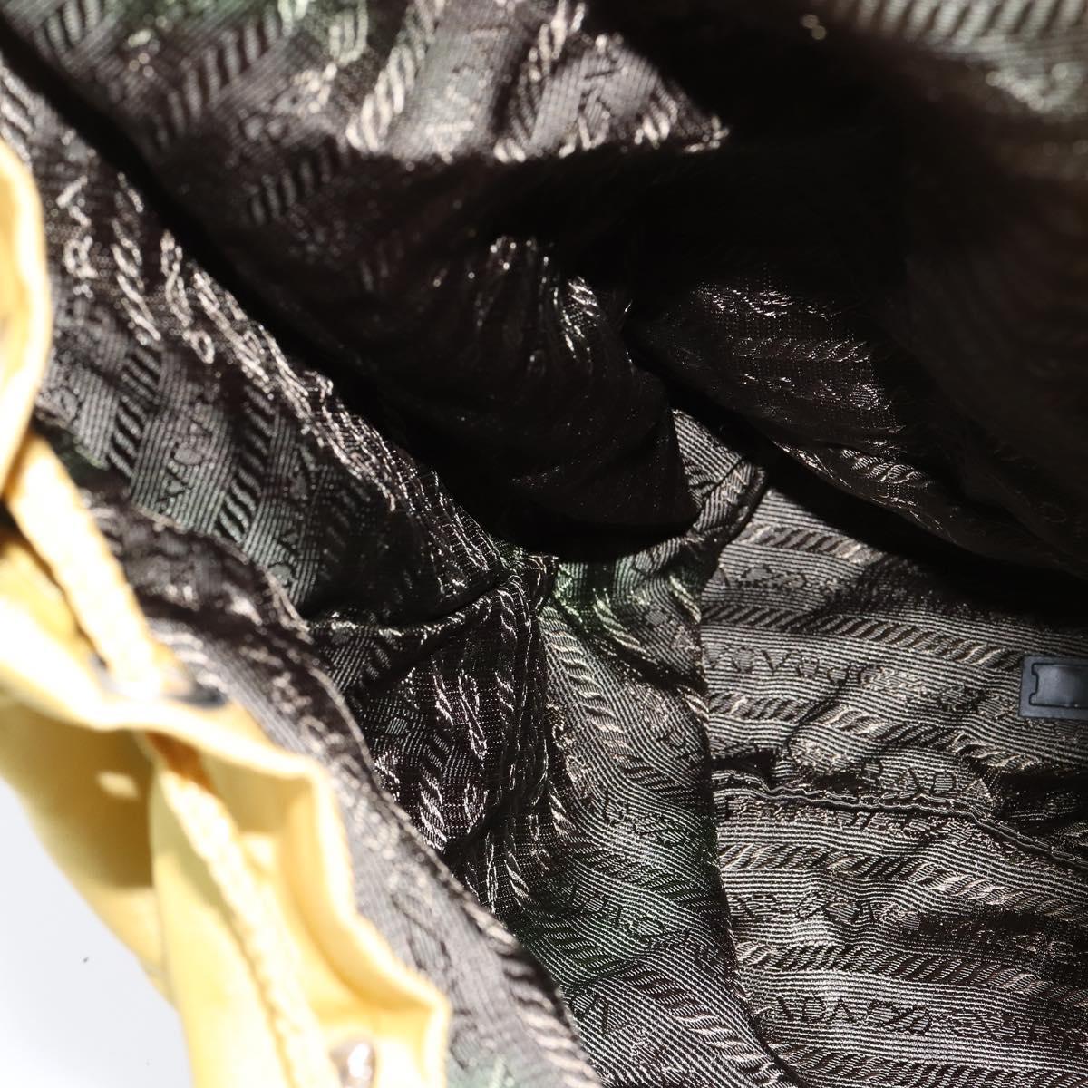 PRADA Backpack Nylon Yellow Silver Auth BA7318