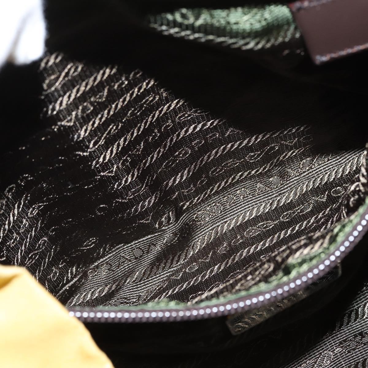 PRADA Backpack Nylon Yellow Silver Auth BA7318