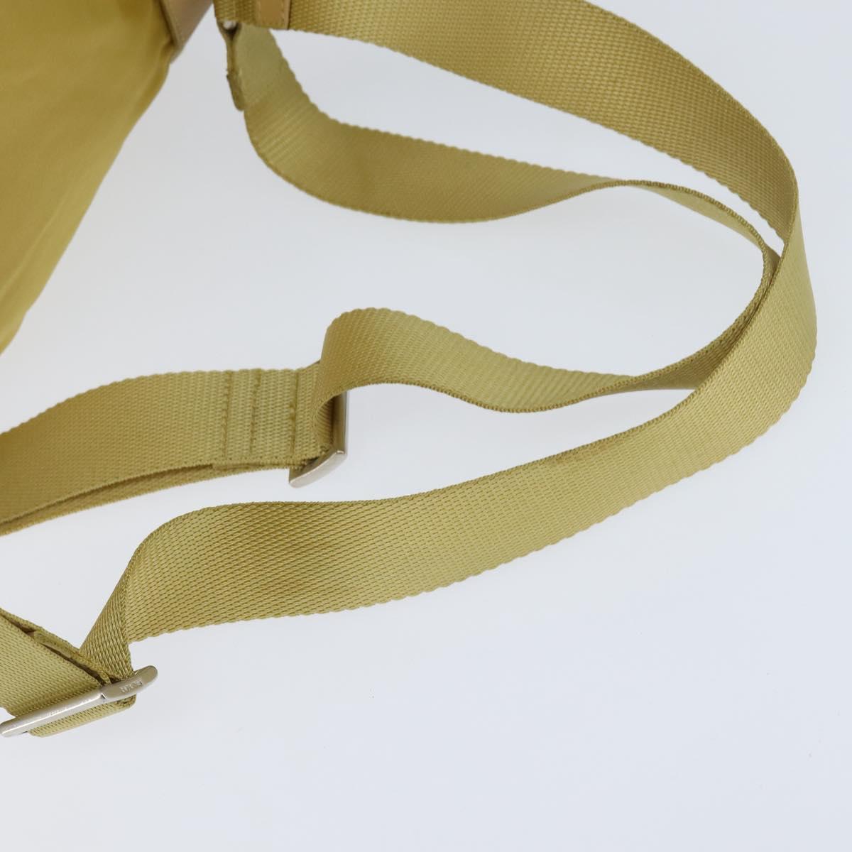 PRADA Backpack Nylon Yellow Silver Auth BA7318