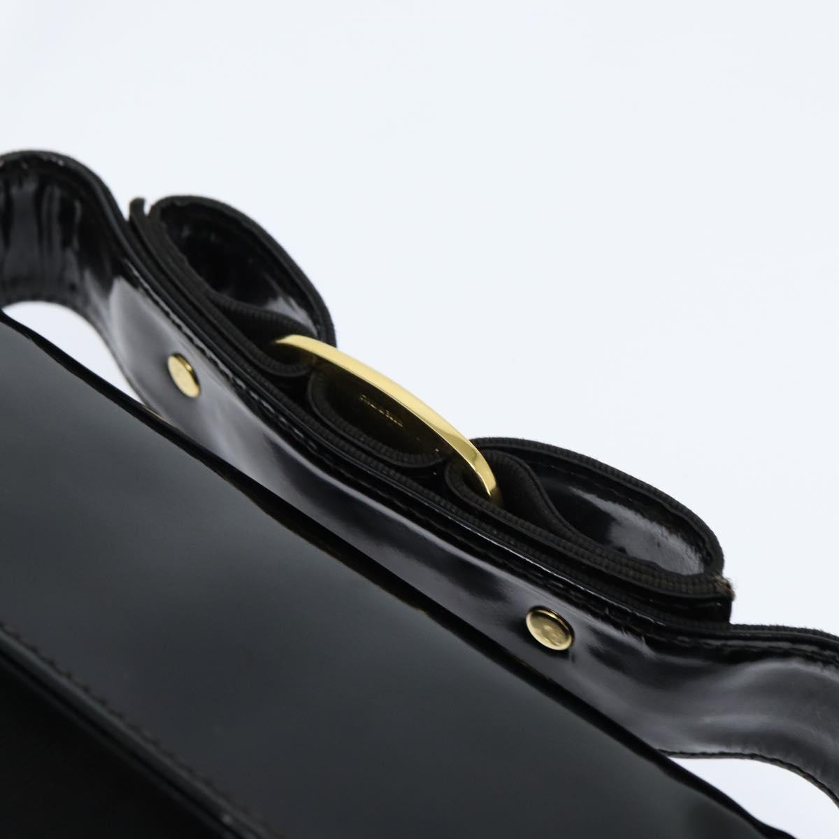 Salvatore Ferragamo Vala Shoulder Bag Canvas Black Gold Auth BA7319