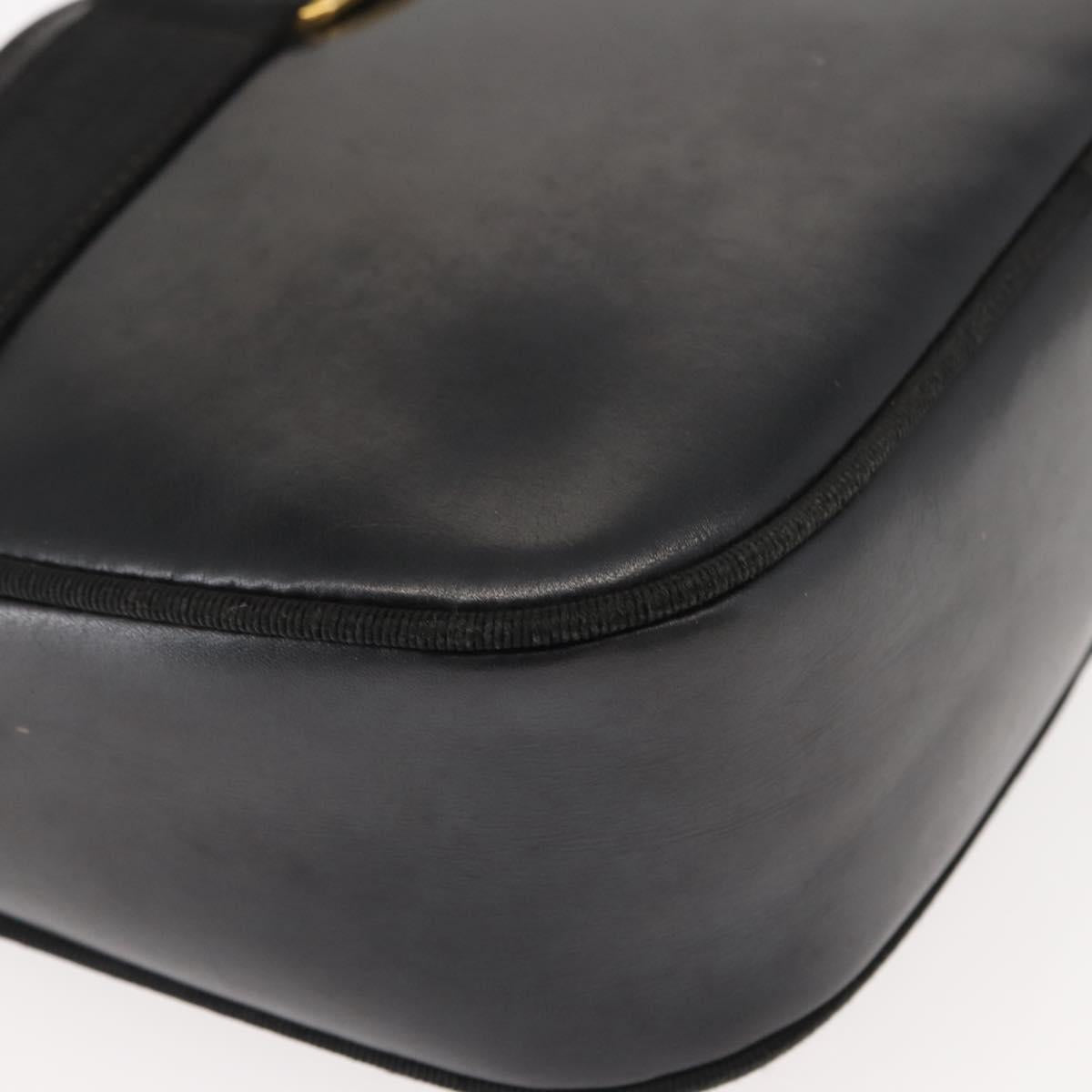 Salvatore Ferragamo Vala Shoulder Bag Leather Black Gold Auth BA7320