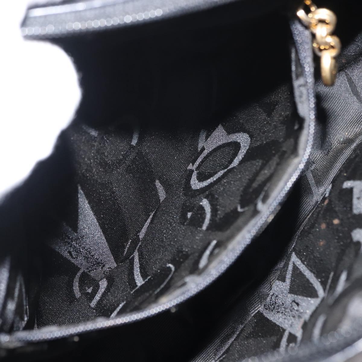 Salvatore Ferragamo Vala Shoulder Bag Leather Black Gold Auth BA7320