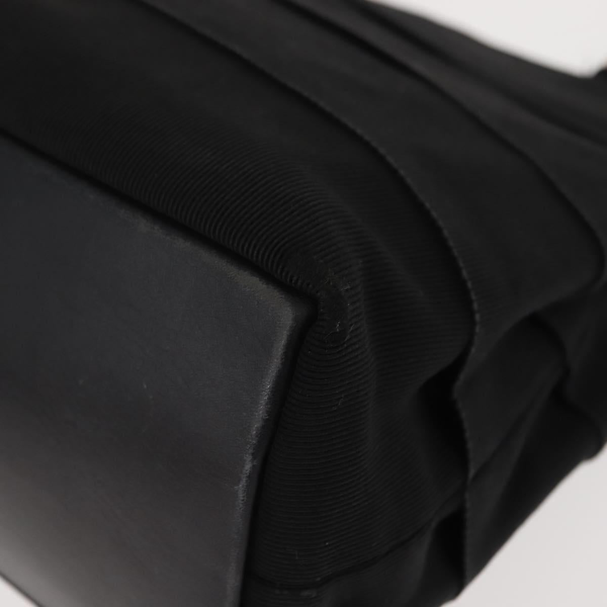 Salvatore Ferragamo Vala Hand Bag Canvas Black Silver Auth BA7330