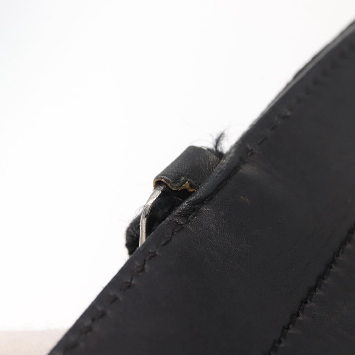 Salvatore Ferragamo Vala Hand Bag Canvas Black Silver Auth BA7330