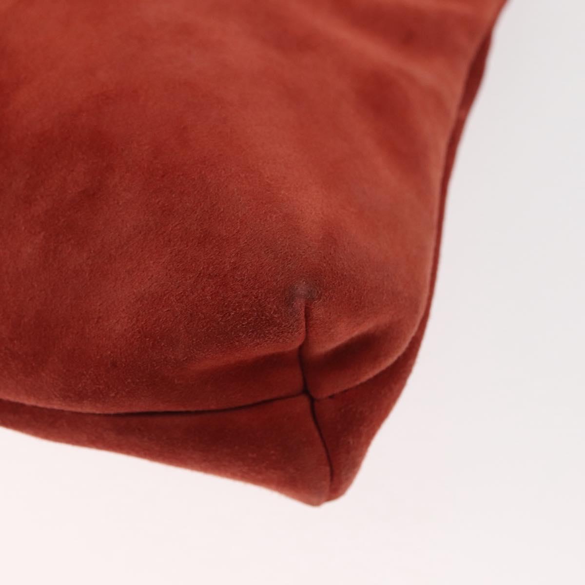 Salvatore Ferragamo Vala Shoulder Bag Suede Red Gold Auth BA7331