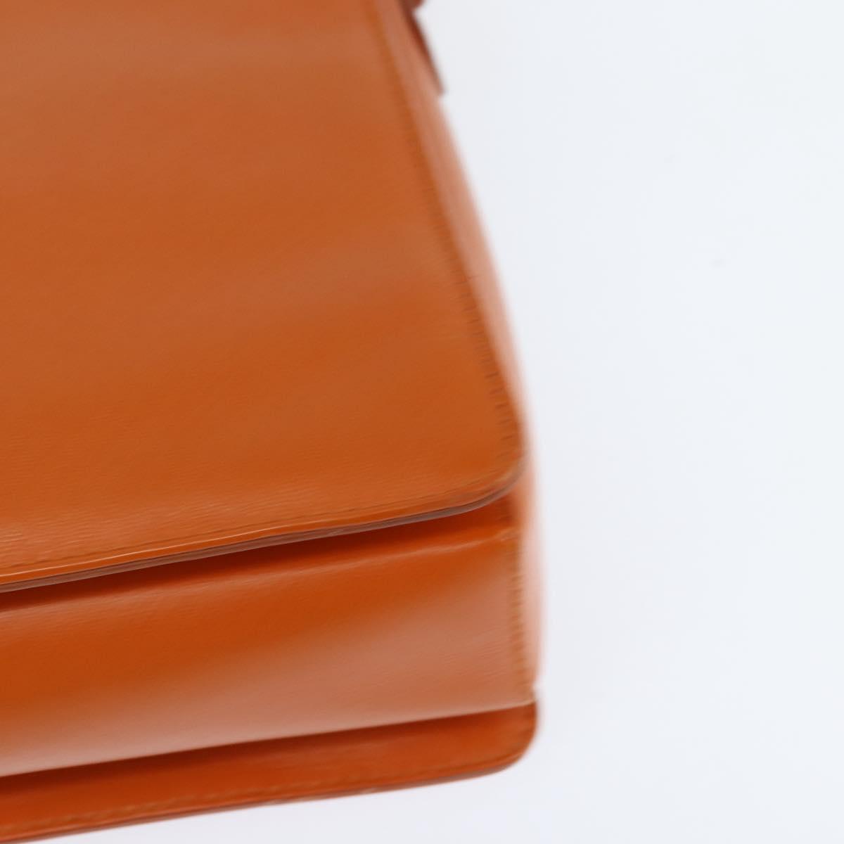 Salvatore Ferragamo Vala Tote Bag Leather 2way Orange Gold Auth BA7333