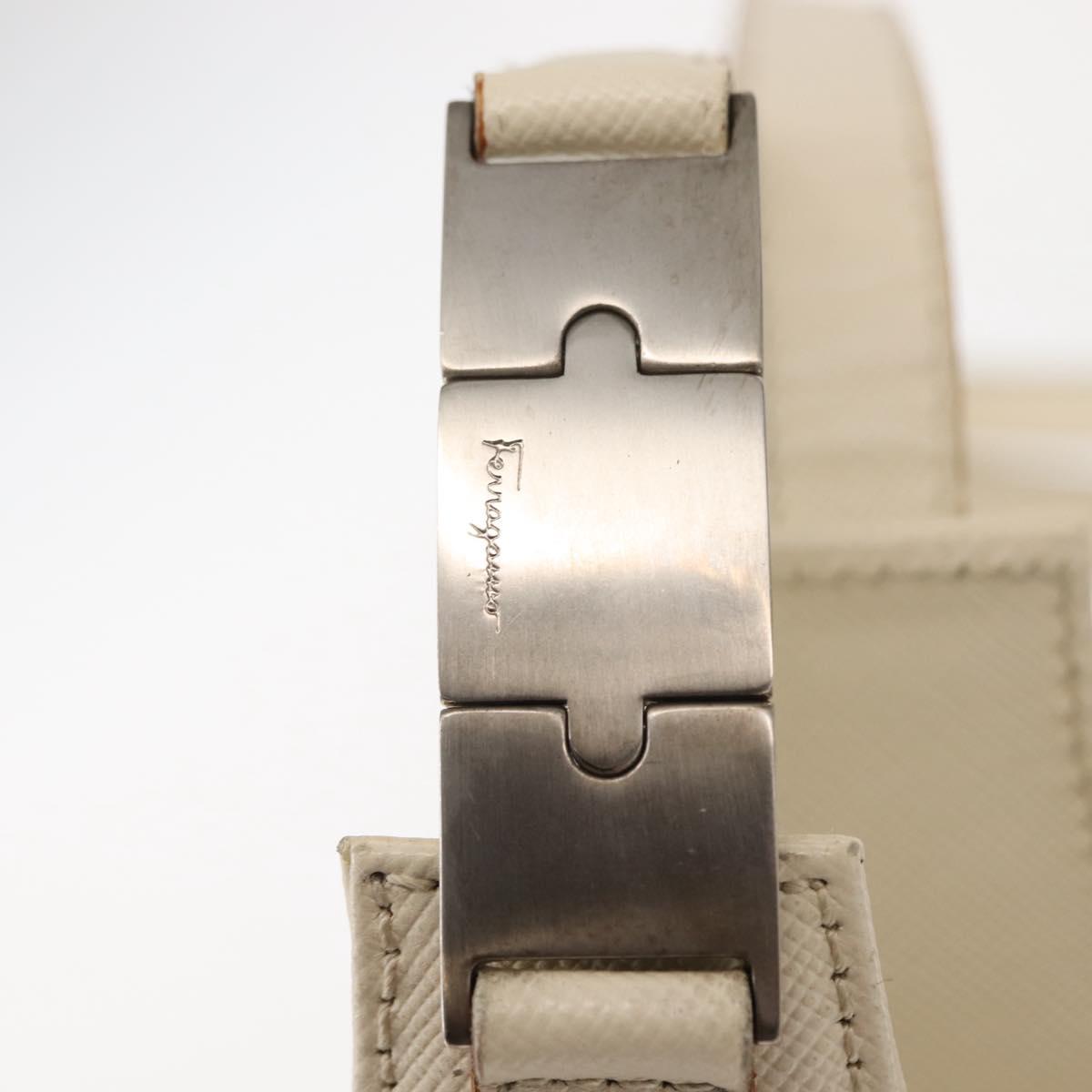 Salvatore Ferragamo Shoulder Bag Leather Black Silver Auth BA7335