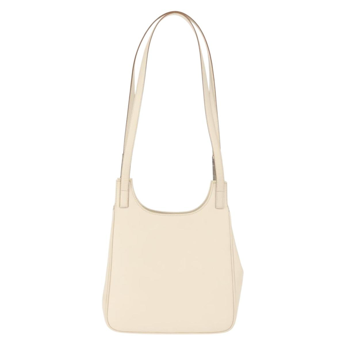 Salvatore Ferragamo Shoulder Bag Leather Black Silver Auth BA7335