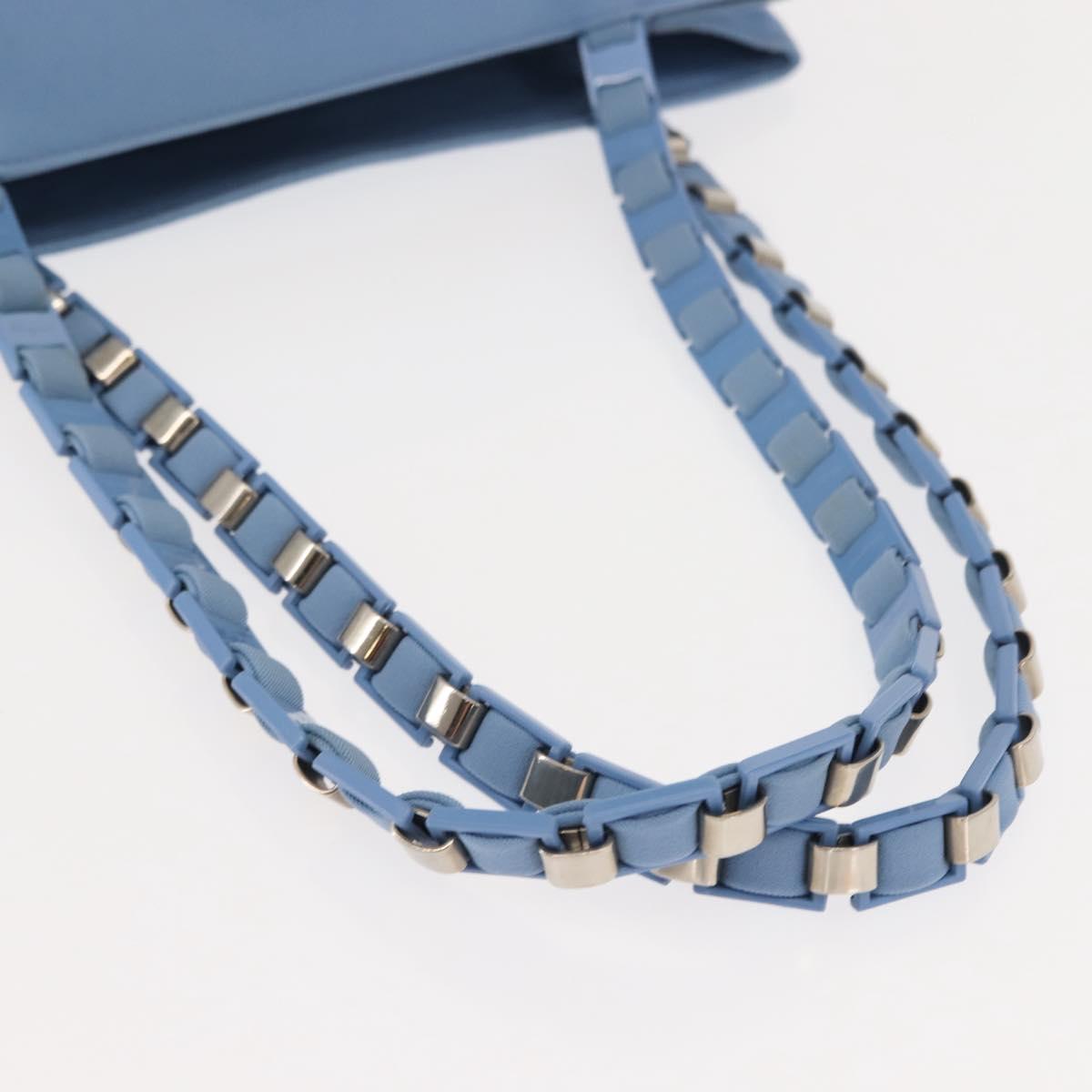 Salvatore Ferragamo Tote Bag Canvas Blue Silver Auth BA7336