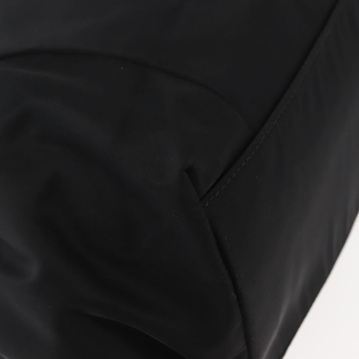 Salvatore Ferragamo Vala Tote Bag Nylon Enamel Black Silver Auth BA7337