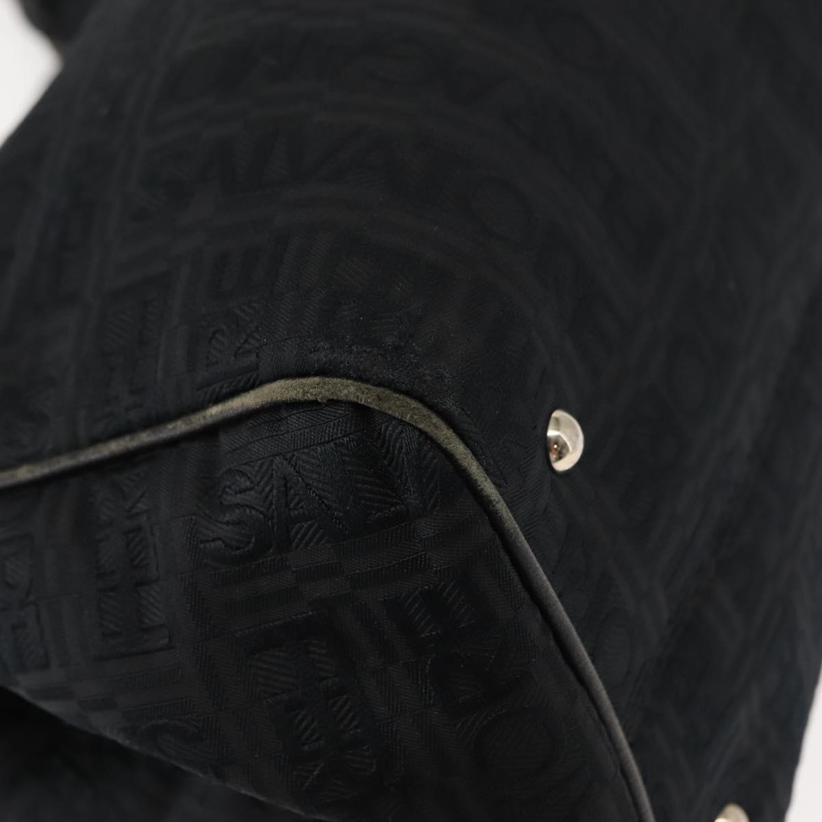 Salvatore Ferragamo Tote Bag Canvas Black Silver Auth BA7338