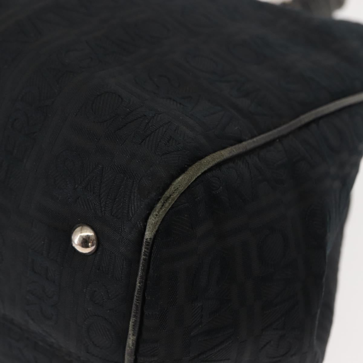 Salvatore Ferragamo Tote Bag Canvas Black Silver Auth BA7338