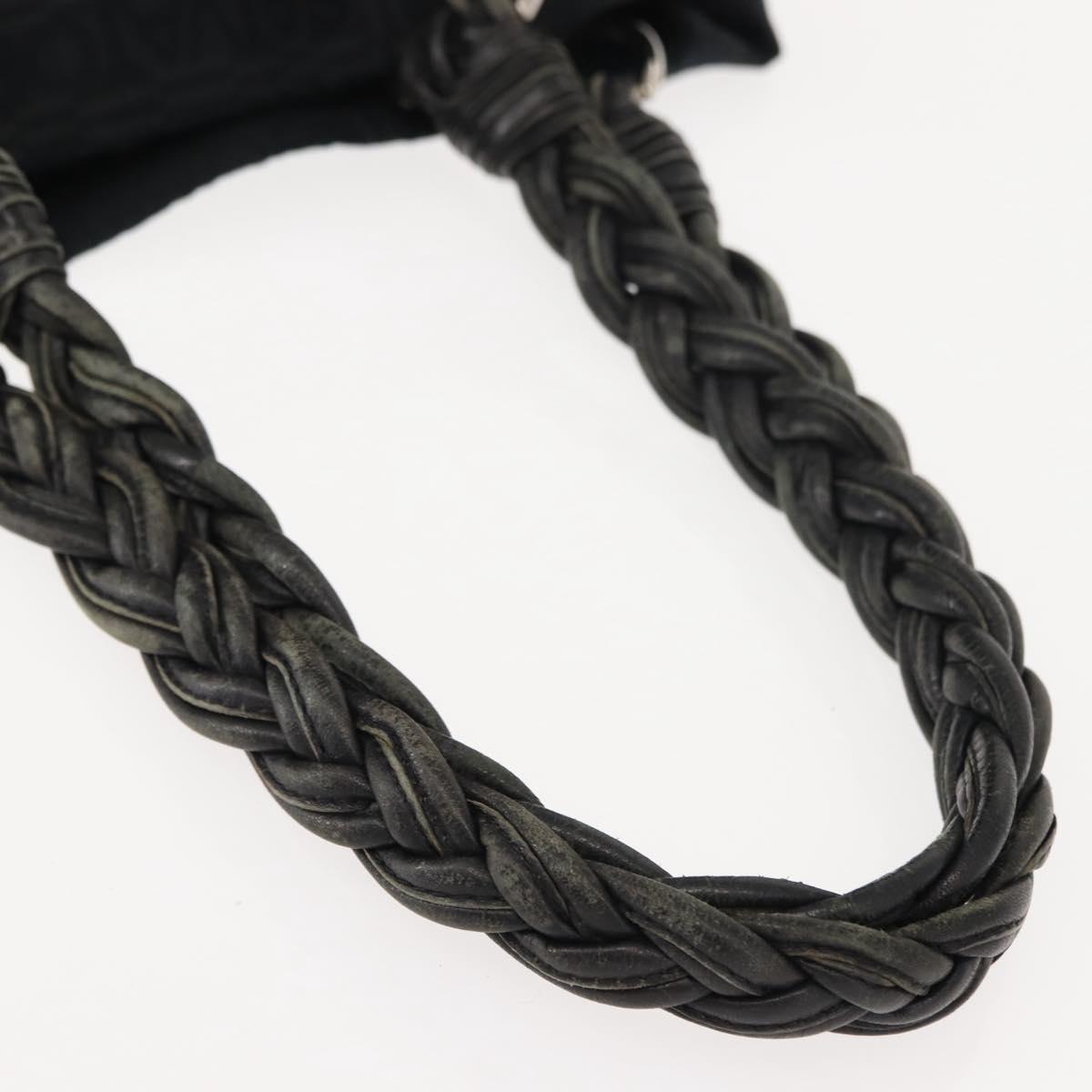 Salvatore Ferragamo Tote Bag Canvas Black Silver Auth BA7338