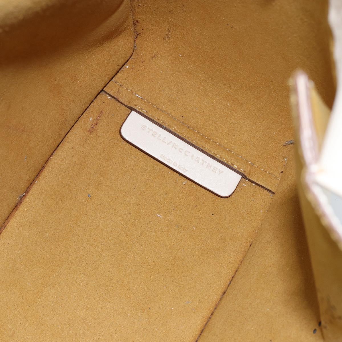 Stella MacCartney Tote Bag Polyester 2way White Gold Auth BA7342