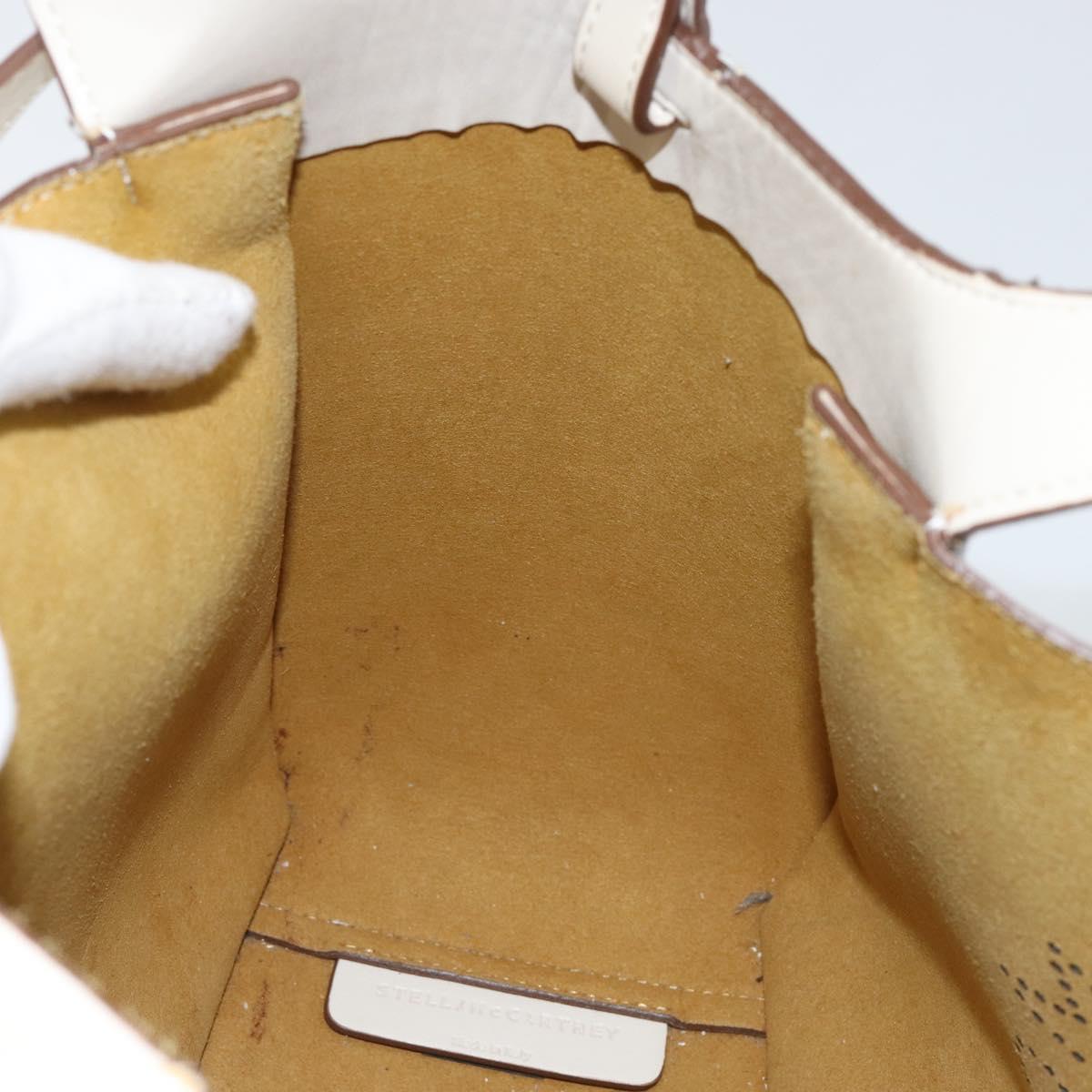 Stella MacCartney Tote Bag Polyester 2way White Gold Auth BA7342