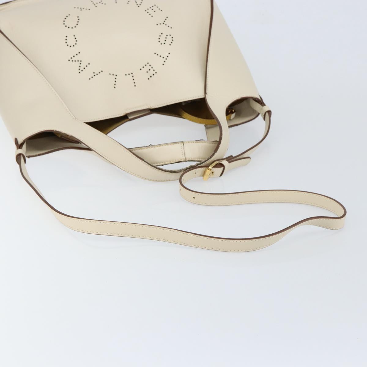 Stella MacCartney Tote Bag Polyester 2way White Gold Auth BA7342