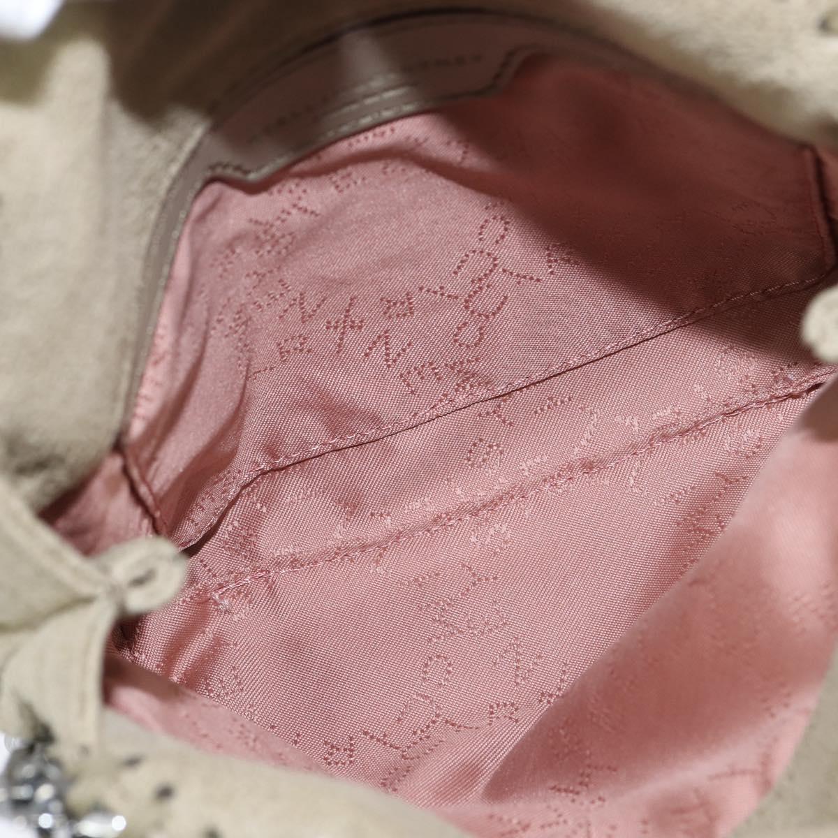 Stella MacCartney Chain Falabella Bag polyester Beige Silver 391698 Auth BA7343