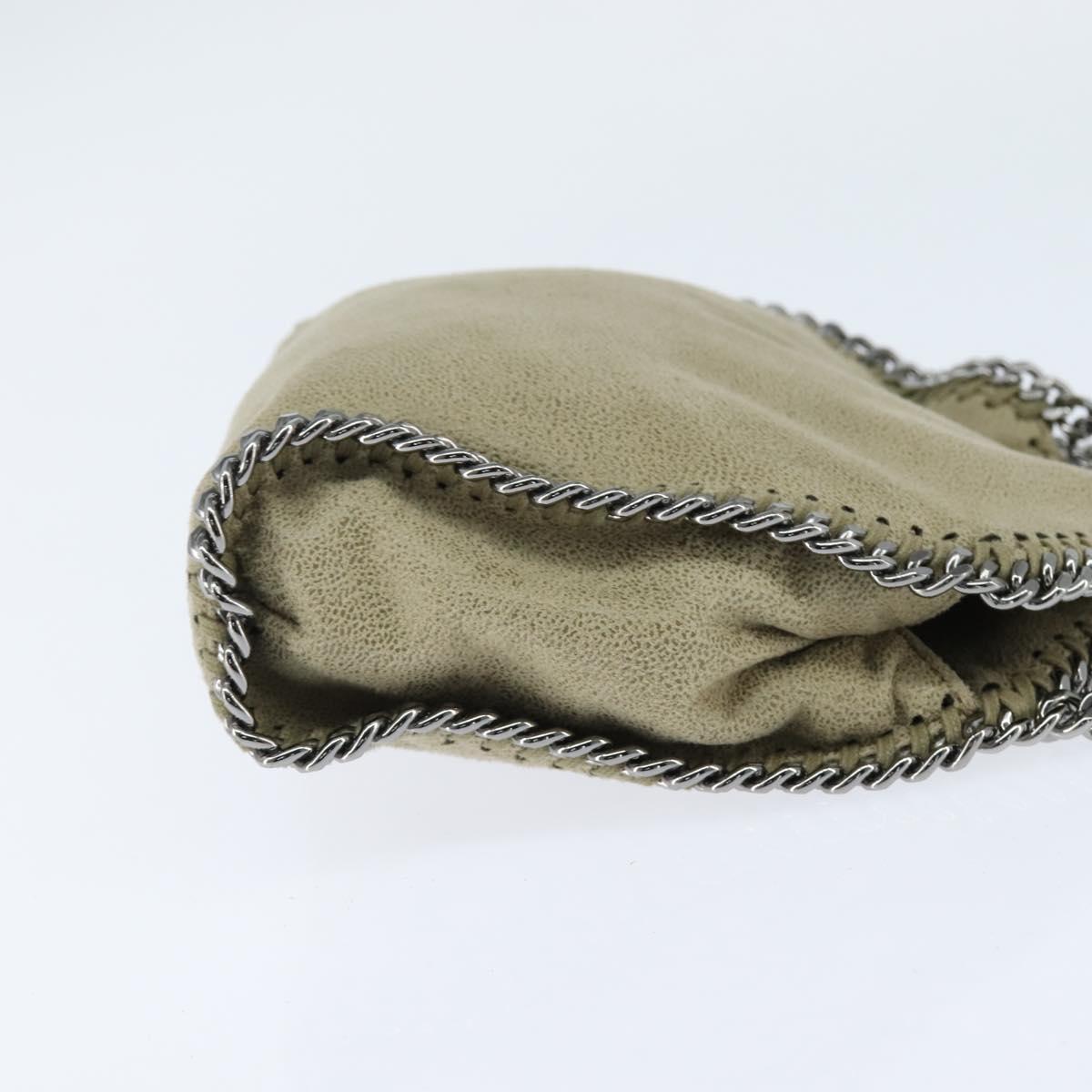 Stella MacCartney Chain Falabella Bag polyester Beige Silver 391698 Auth BA7343