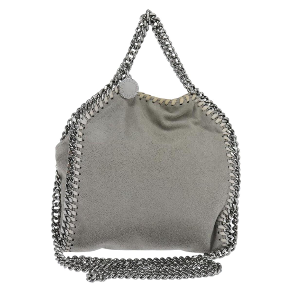 Stella MacCartney Chain Falabella Bag polyester Gray Silver 391698 Auth BA7345