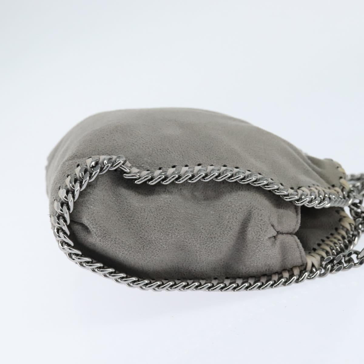 Stella MacCartney Chain Falabella Bag polyester Gray Silver 391698 Auth BA7345
