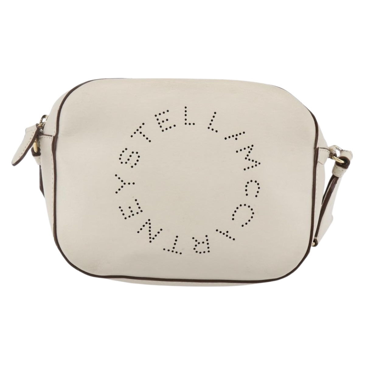 Stella MacCartney Shoulder Bag polyester Beige Gold Auth BA7347