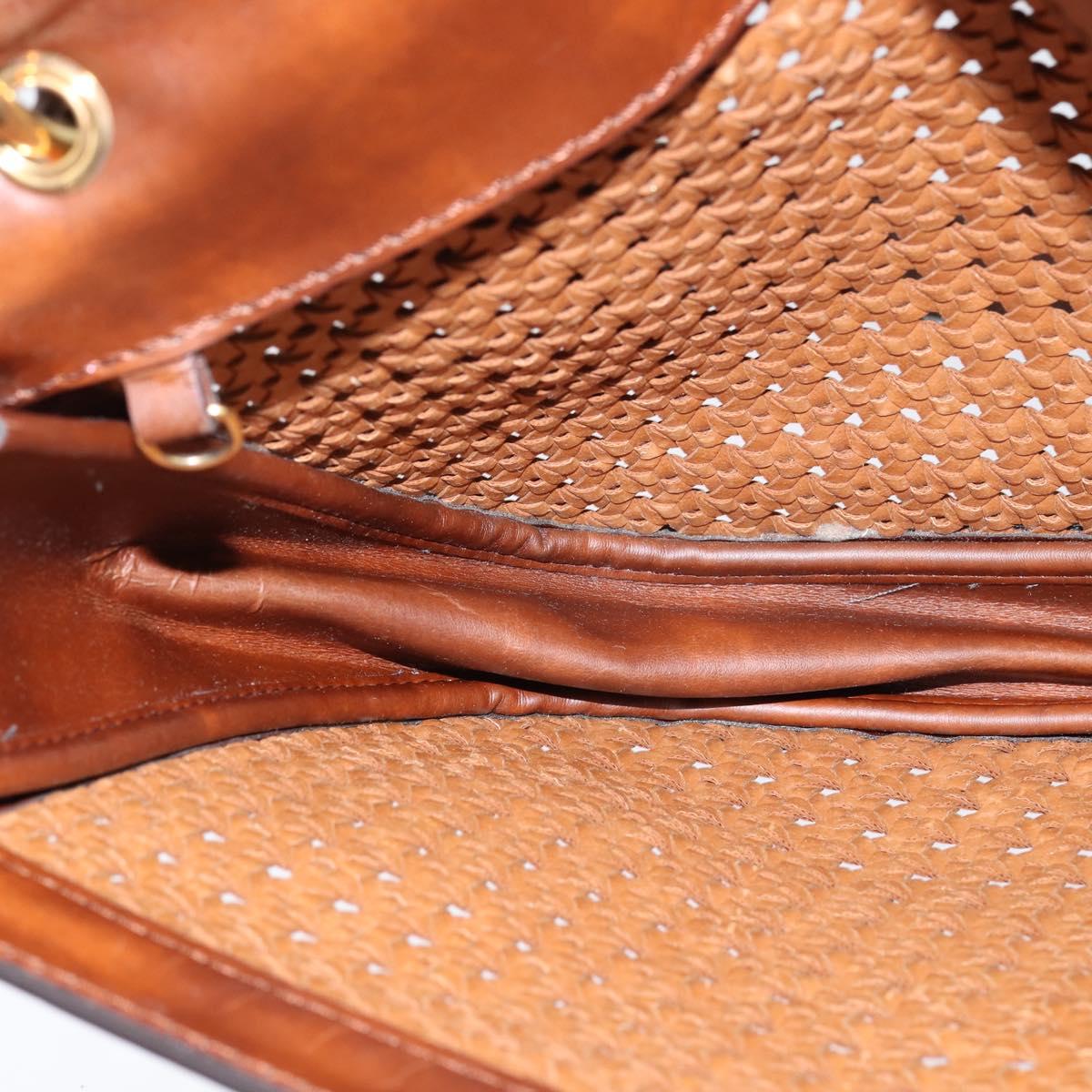 Stella MacCartney Shoulder Bag polyester Brown Gold Auth BA7348