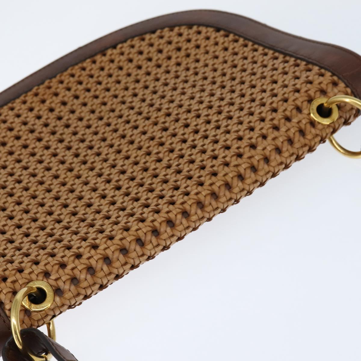 Stella MacCartney Shoulder Bag polyester Brown Gold Auth BA7348