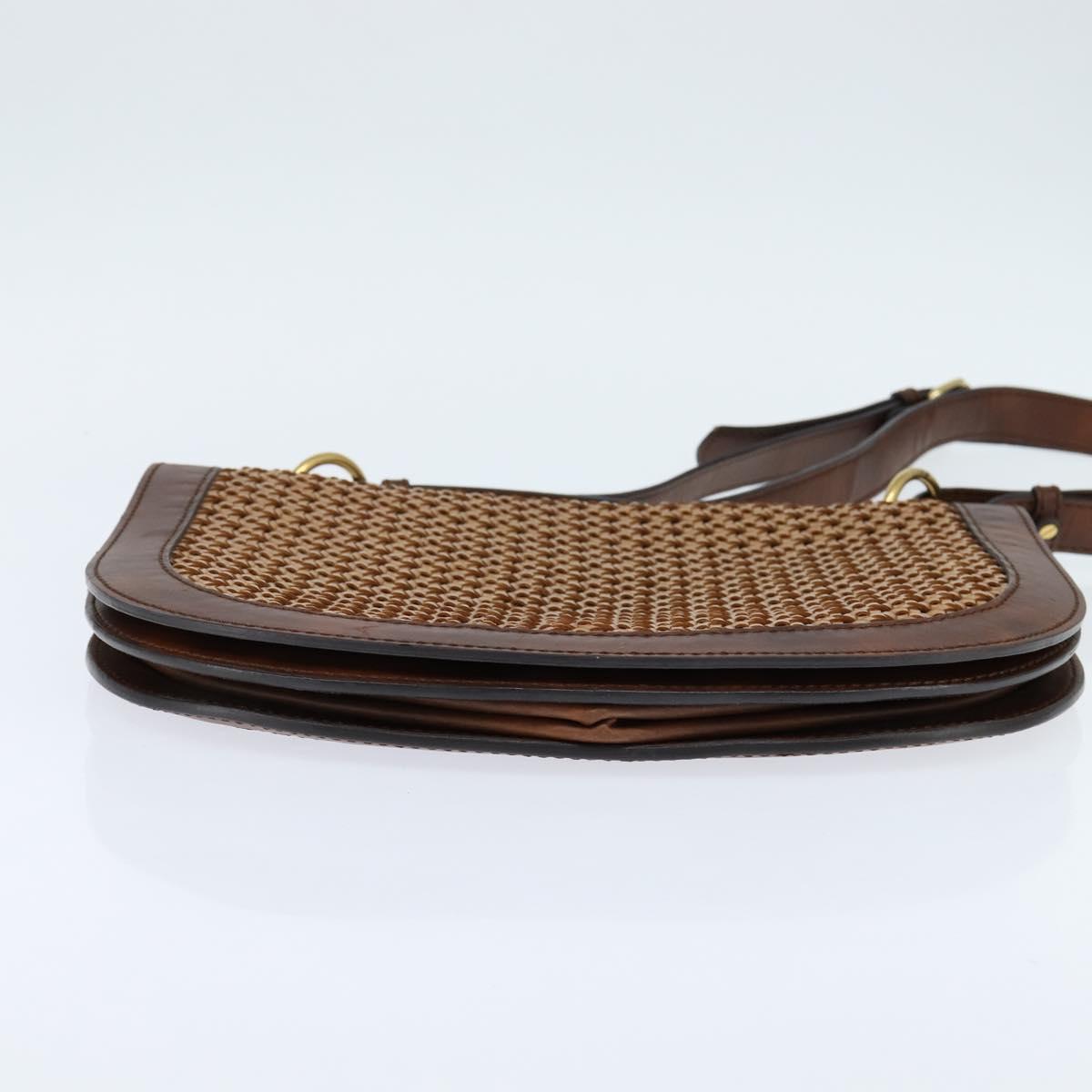 Stella MacCartney Shoulder Bag polyester Brown Gold Auth BA7348