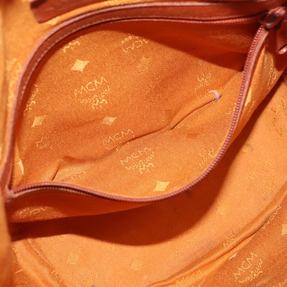 MCM Logogram Vicetos Shoulder Bag PVC Leather Brown Gold Auth BA7354