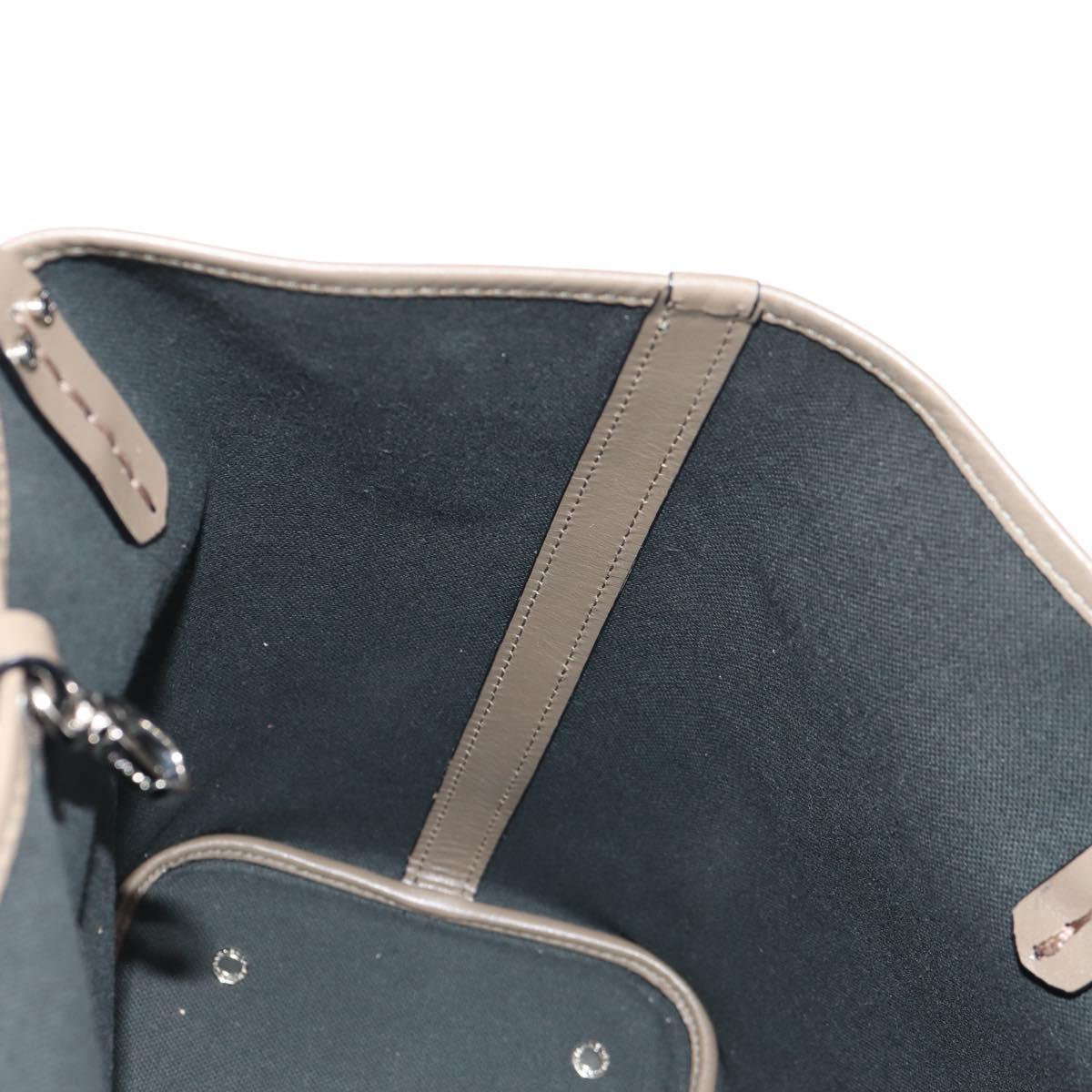 BVLGARI Tote Bag Leather PVC Gray Silver Auth BA7359V