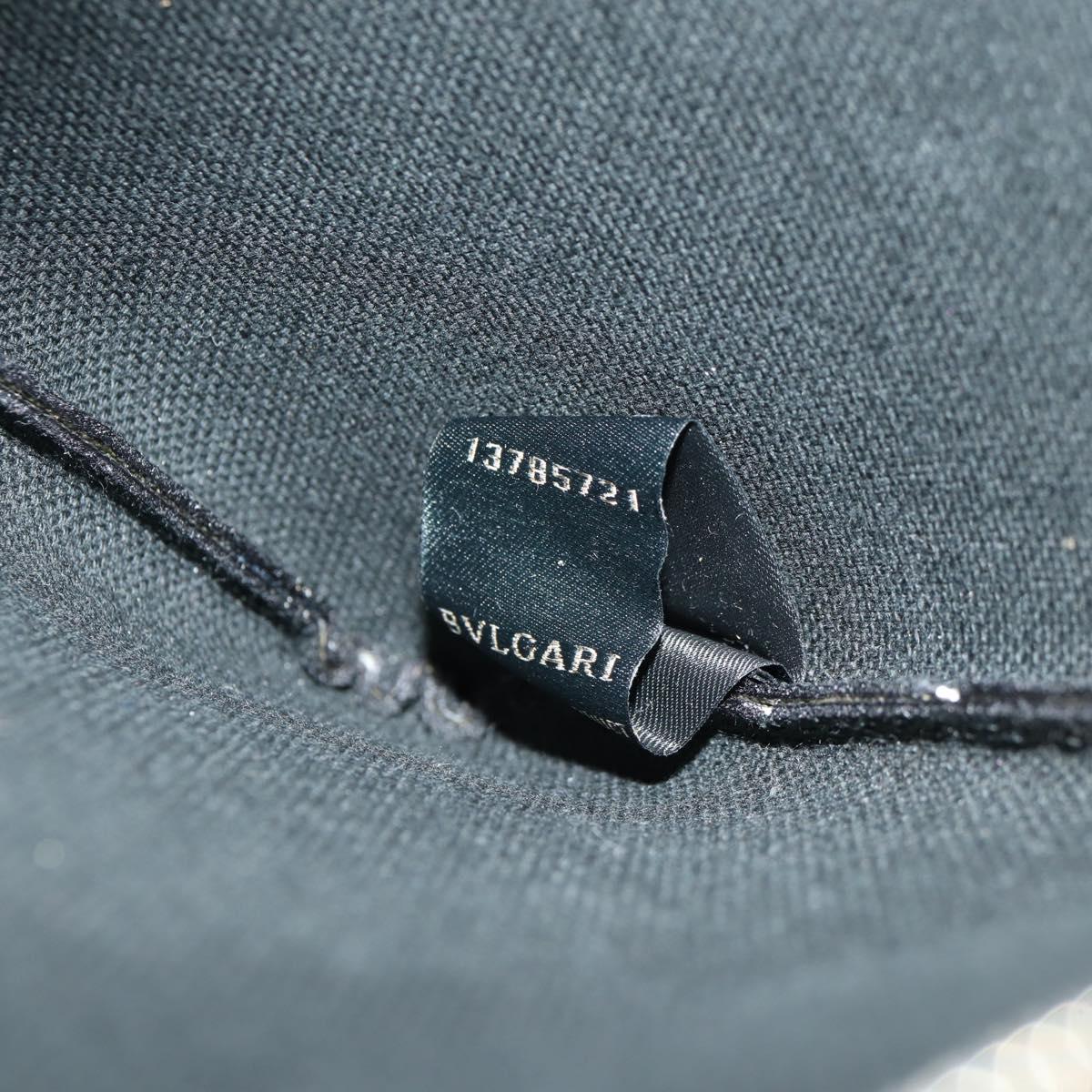 BVLGARI Tote Bag Leather PVC Gray Silver Auth BA7359V