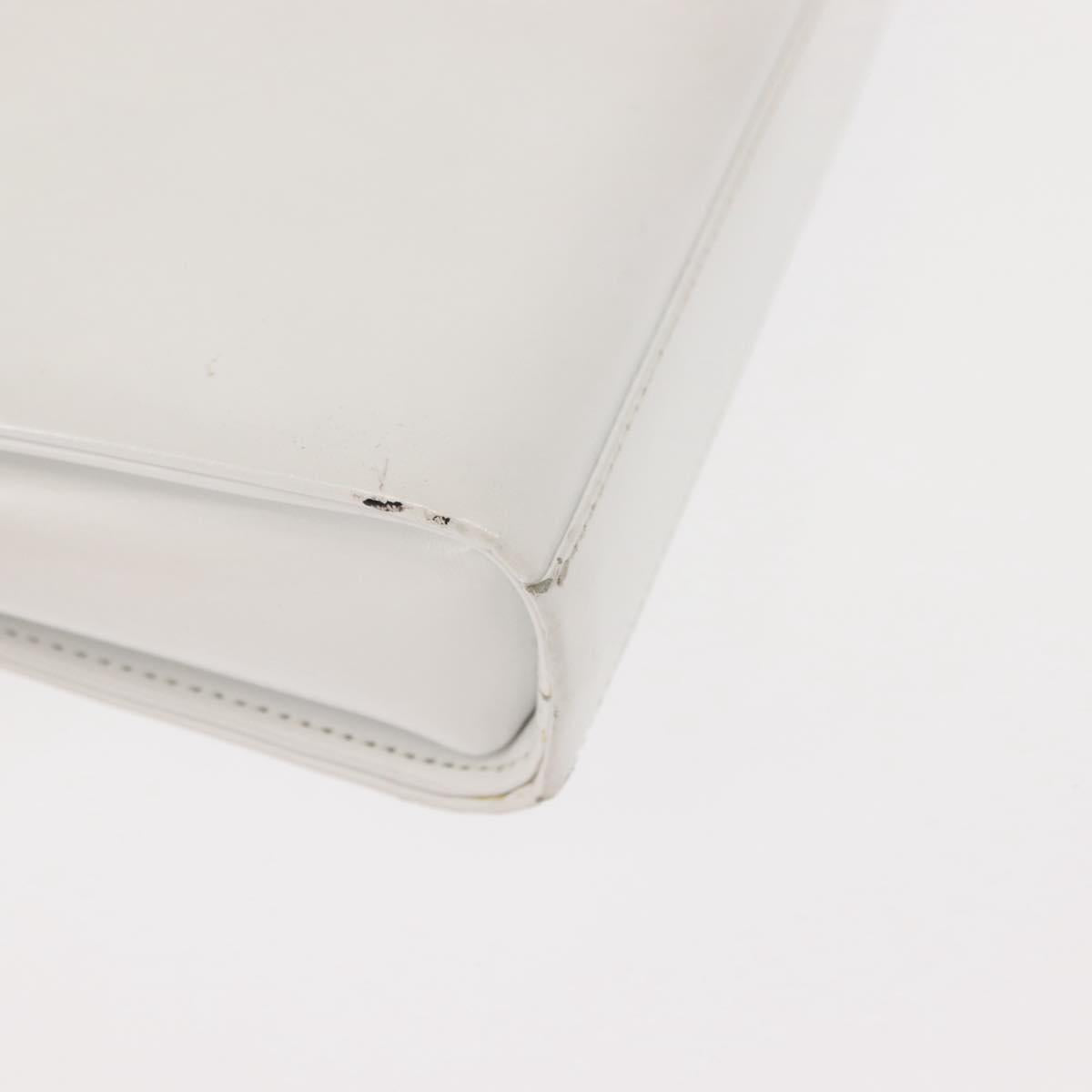 GIVENCHY Shoulder Bag Leather White Gold Auth BA7360