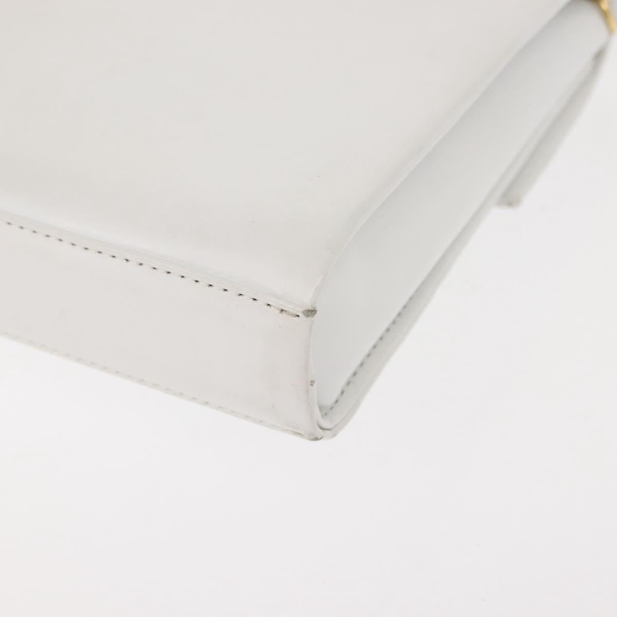 GIVENCHY Shoulder Bag Leather White Gold Auth BA7360