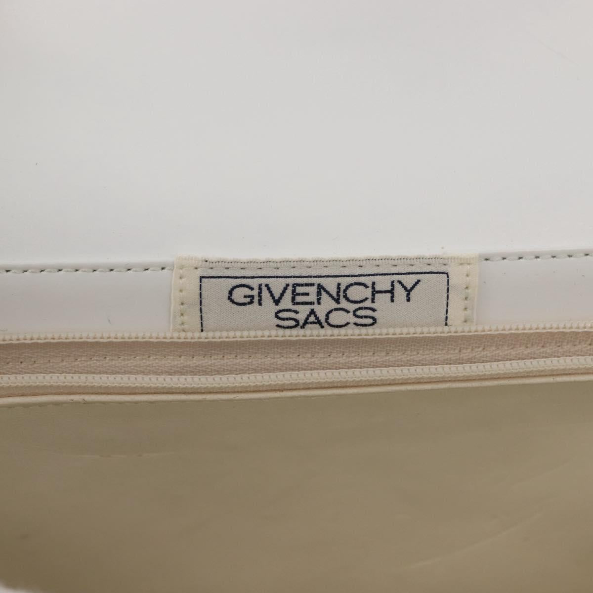 GIVENCHY Shoulder Bag Leather White Gold Auth BA7360