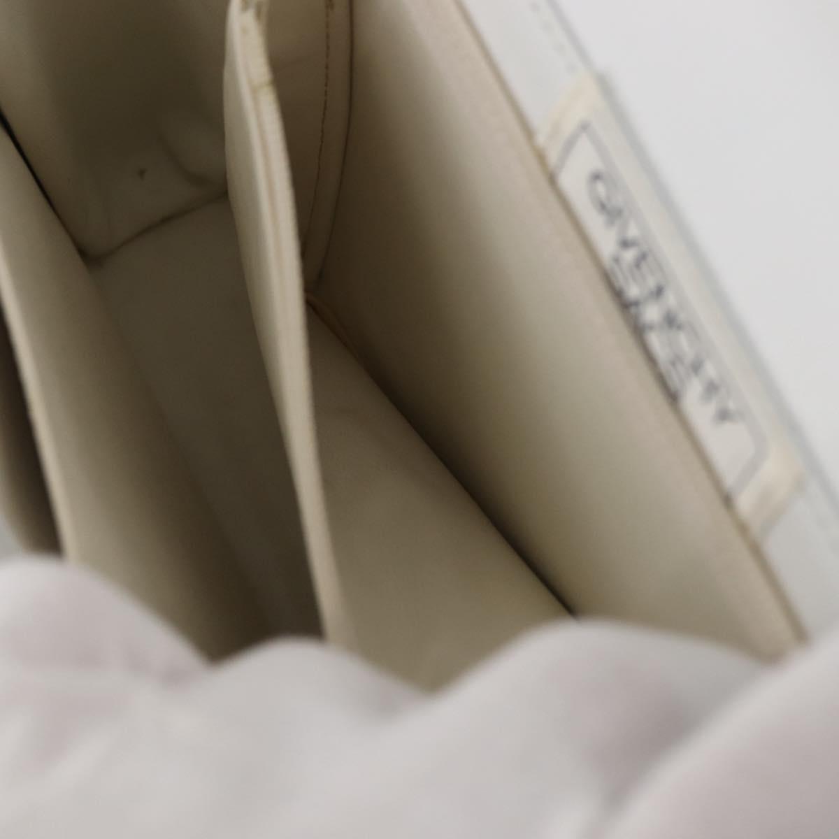 GIVENCHY Shoulder Bag Leather White Gold Auth BA7360