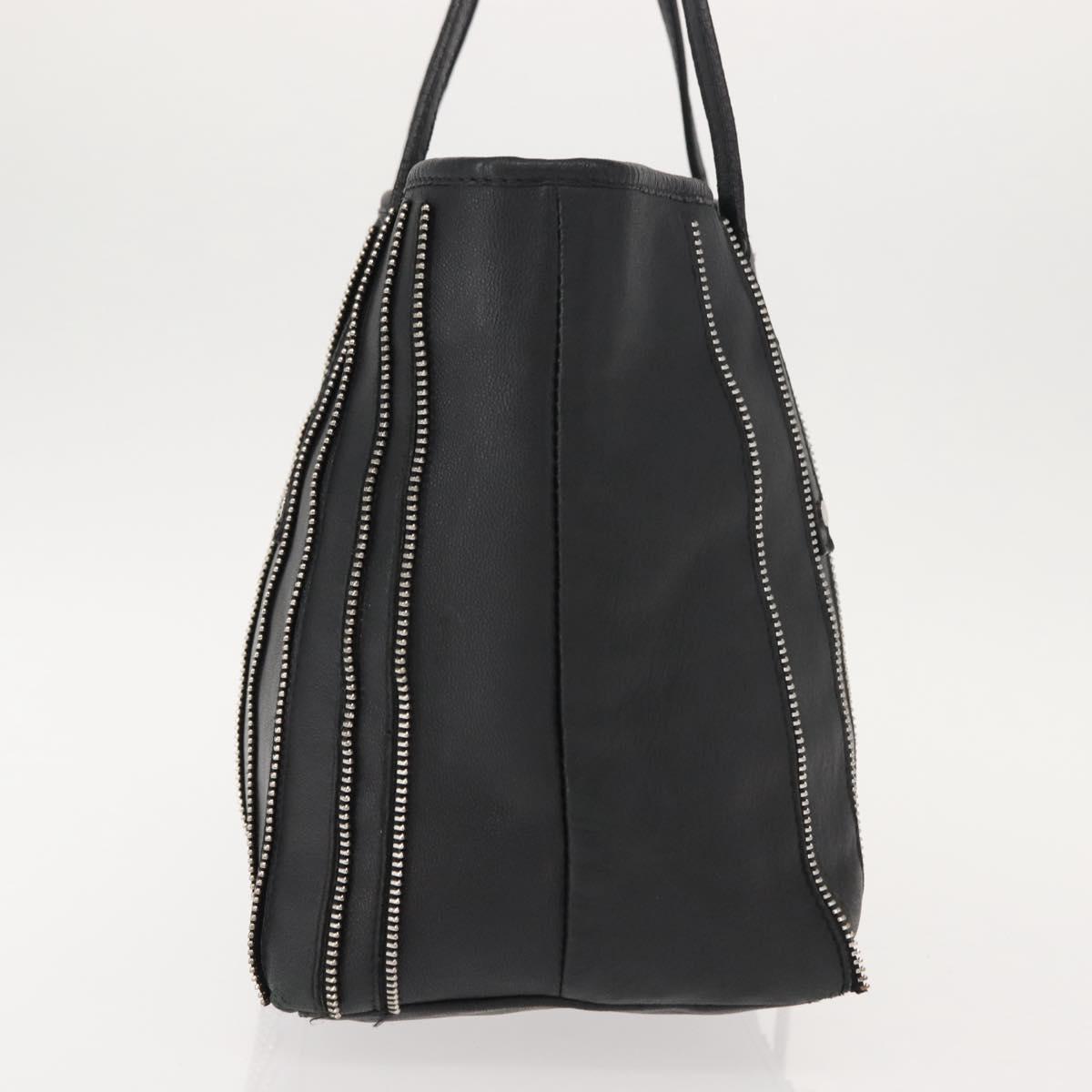 Jimmy Choo Tote Bag Leather Gold Silver Auth BA7361