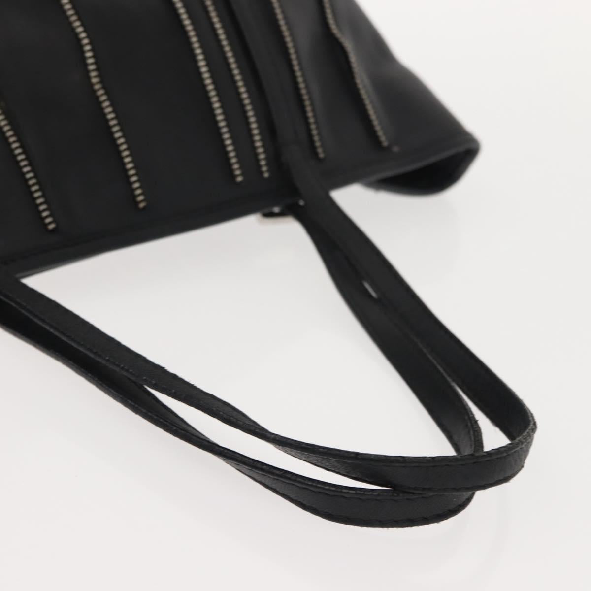 Jimmy Choo Tote Bag Leather Gold Silver Auth BA7361