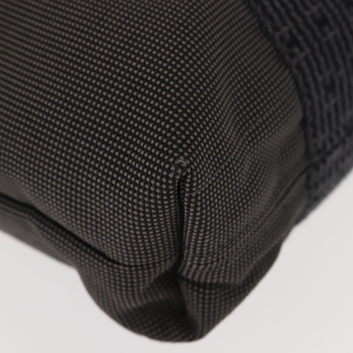 HERMES Her Line Kabas Tote Bag Canvas Gray Silver Auth BA7363