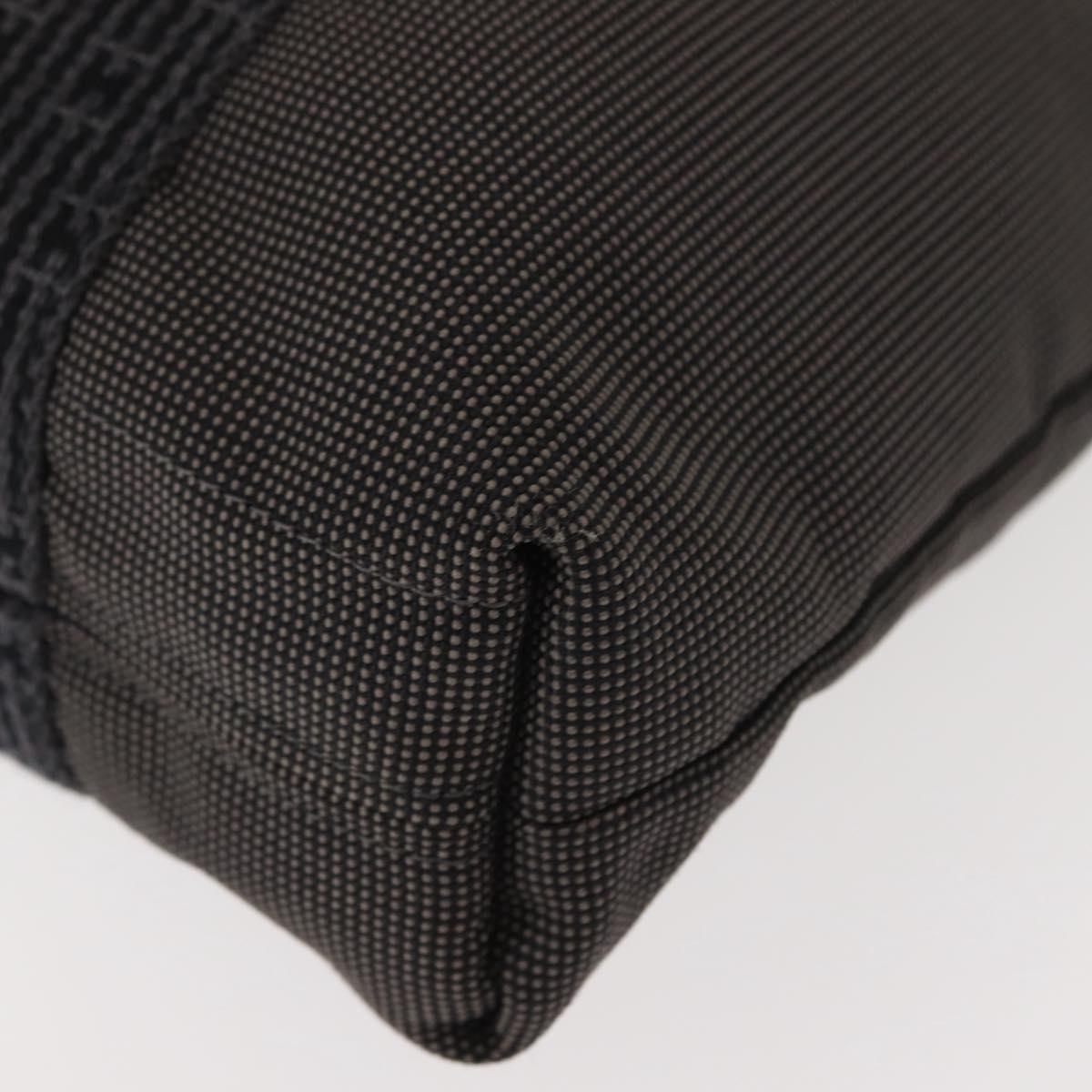 HERMES Her Line Kabas Tote Bag Canvas Gray Silver Auth BA7363