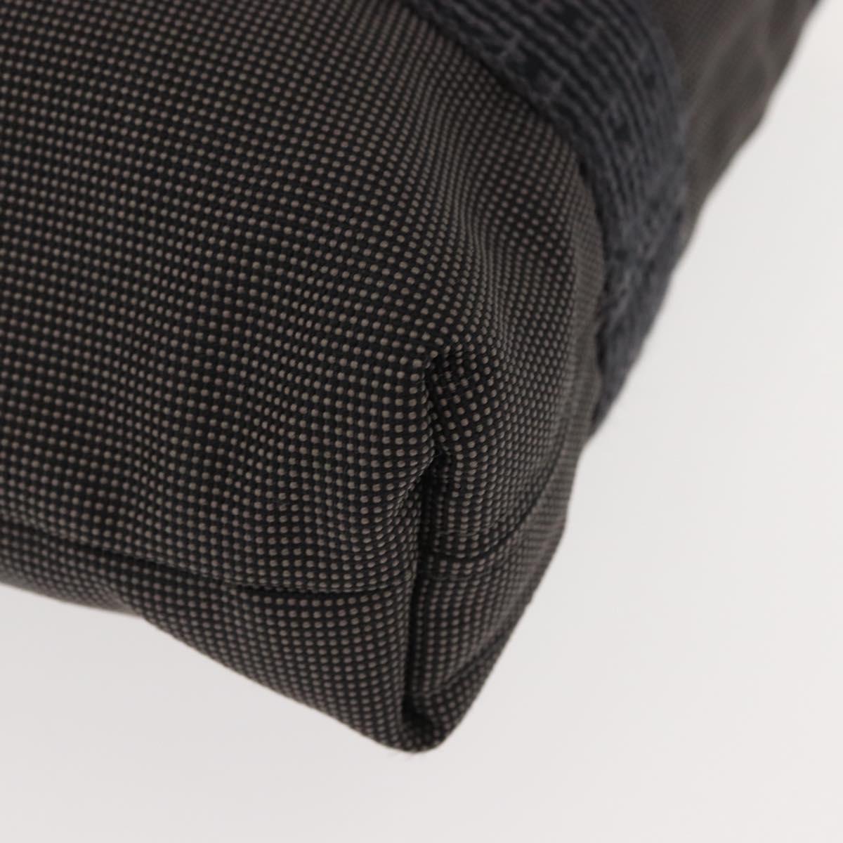 HERMES Her Line Kabas Tote Bag Canvas Gray Silver Auth BA7363