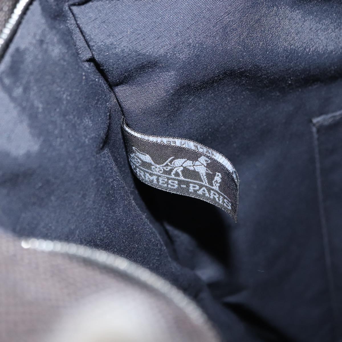 HERMES Her Line Kabas Tote Bag Canvas Gray Silver Auth BA7363