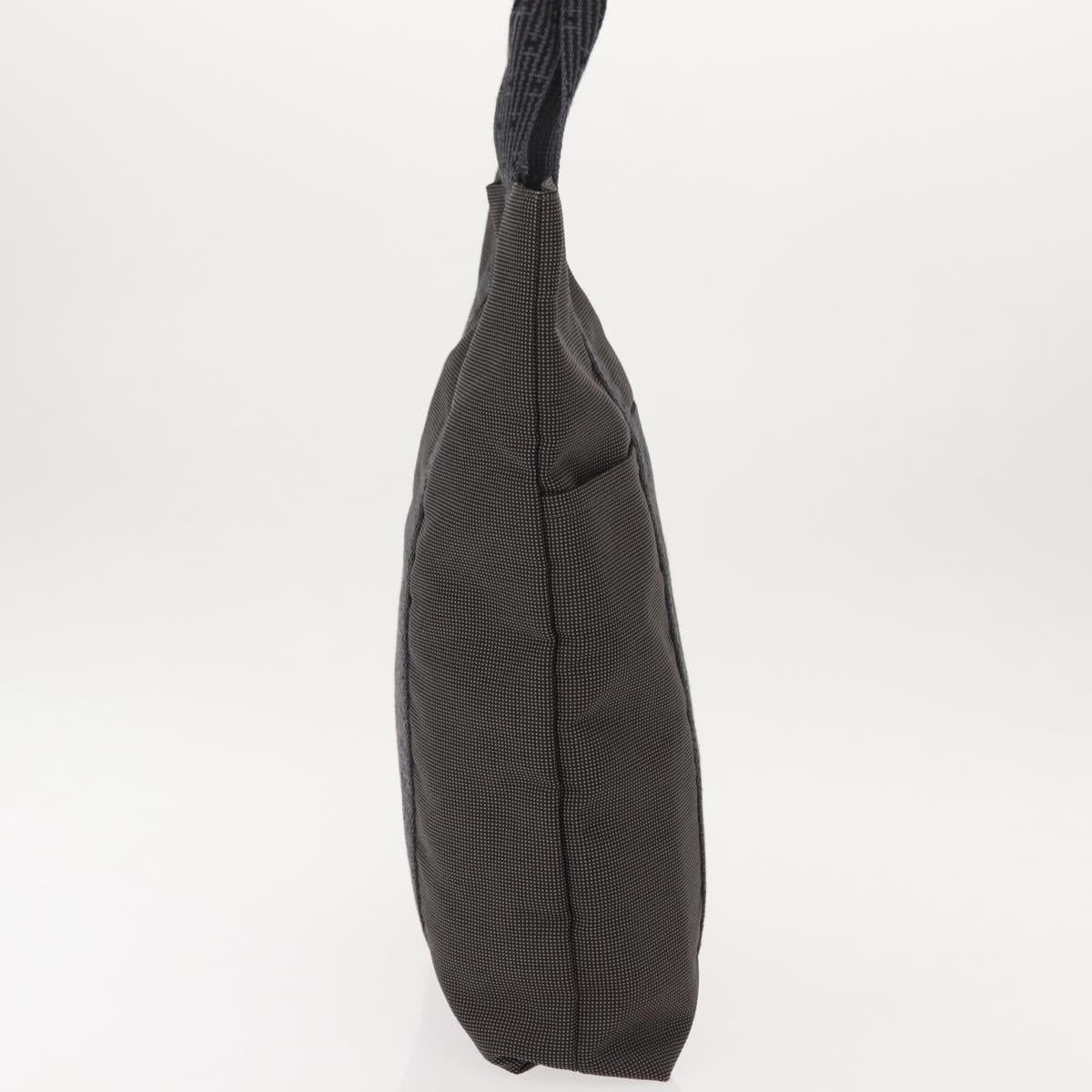 HERMES Her Line Kabas Tote Bag Canvas Gray Silver Auth BA7363