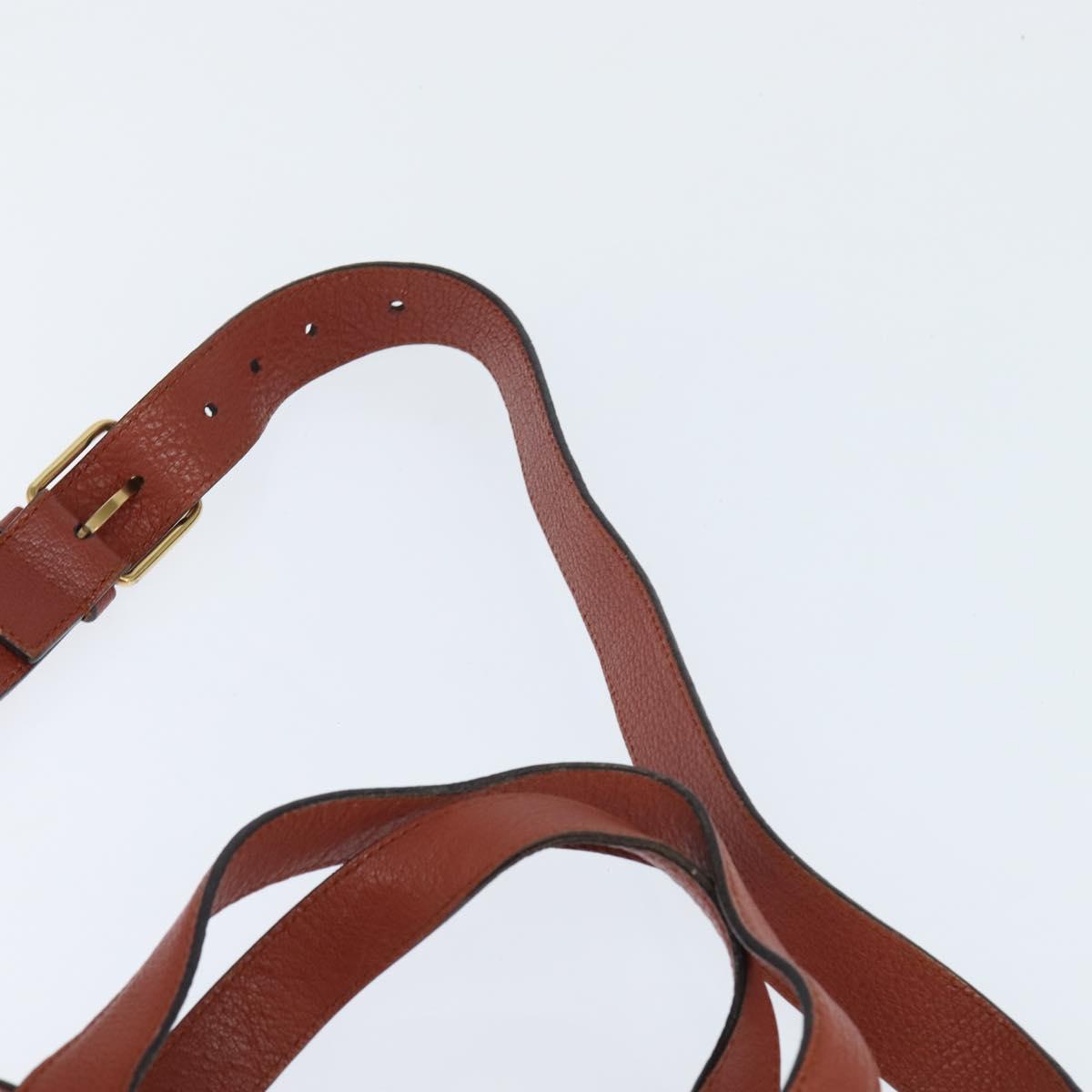 Chloe Hand Bag Leather 2way Orange Gold Auth BA7366