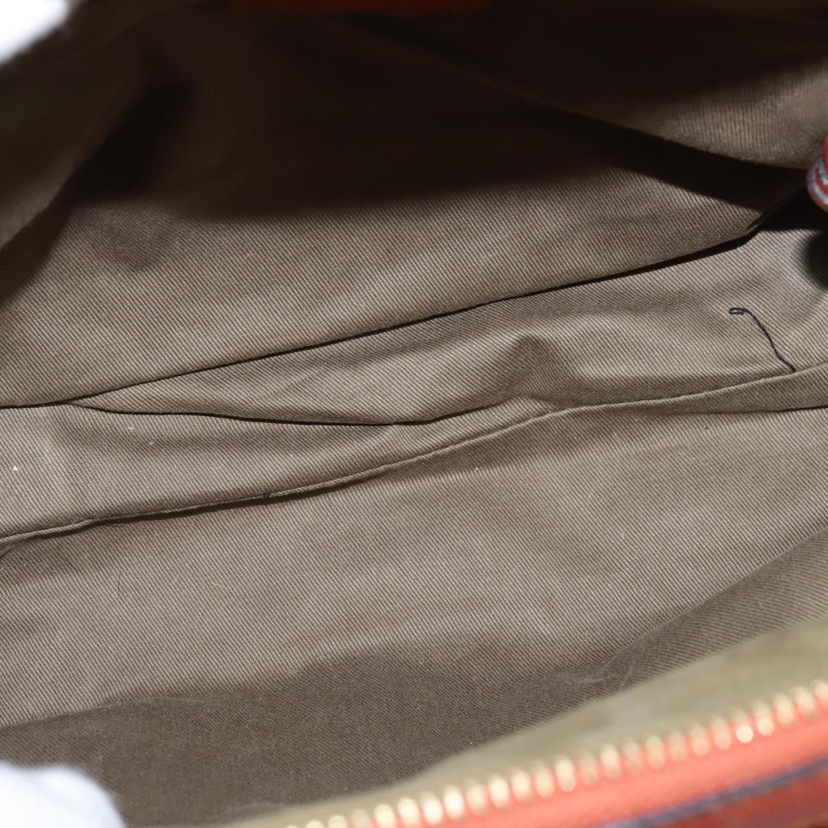 Chloe Hand Bag Leather 2way Orange Gold Auth BA7366