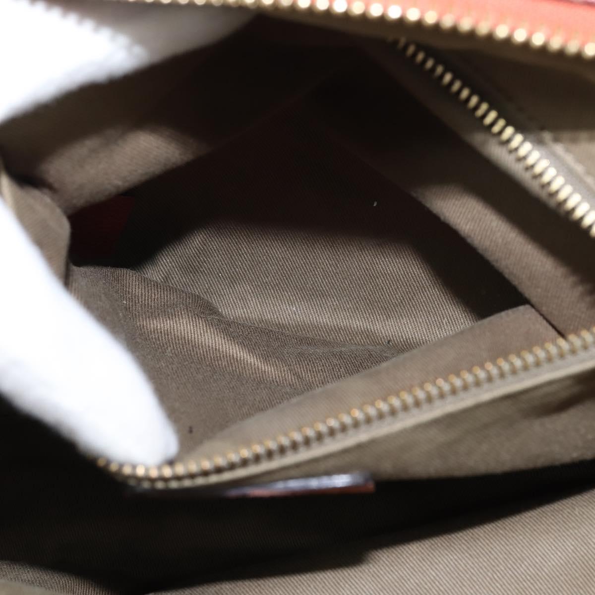 Chloe Hand Bag Leather 2way Orange Gold Auth BA7366