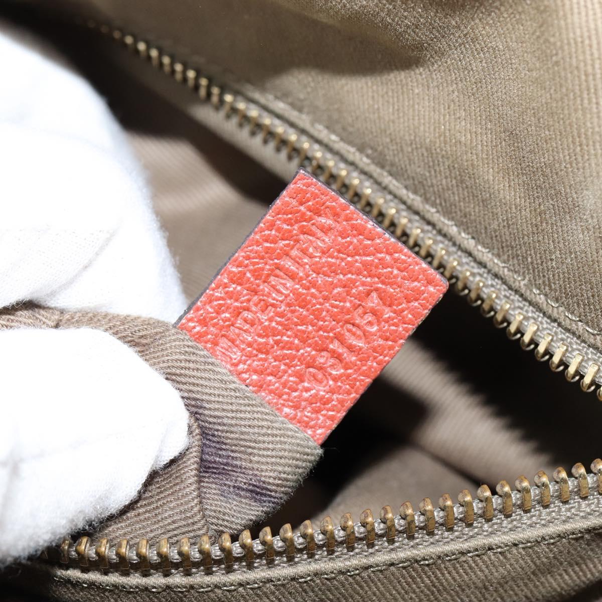 Chloe Hand Bag Leather 2way Orange Gold Auth BA7366