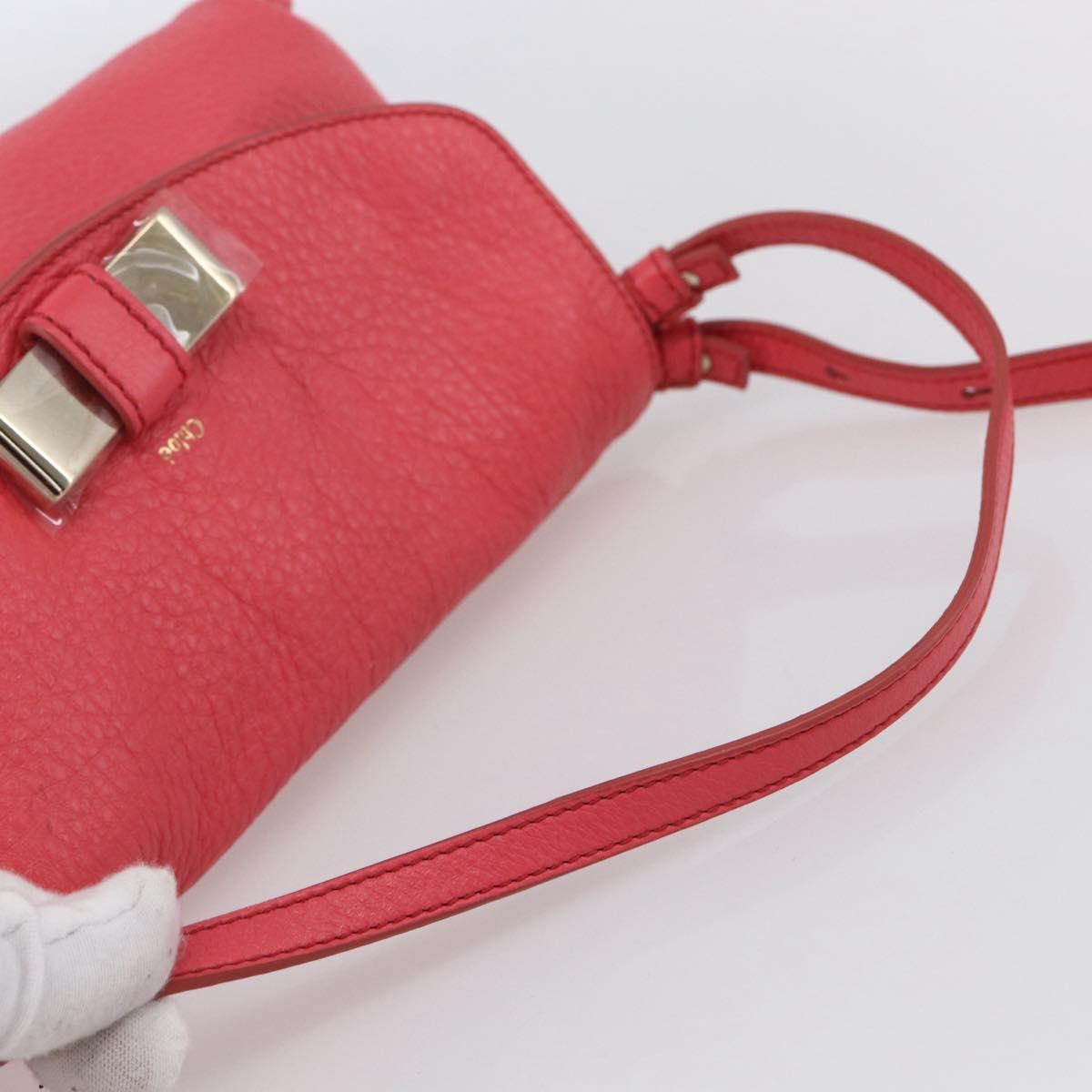 Chloe Lily Hand Bag Leather 2way Pink Silver Auth BA7367V