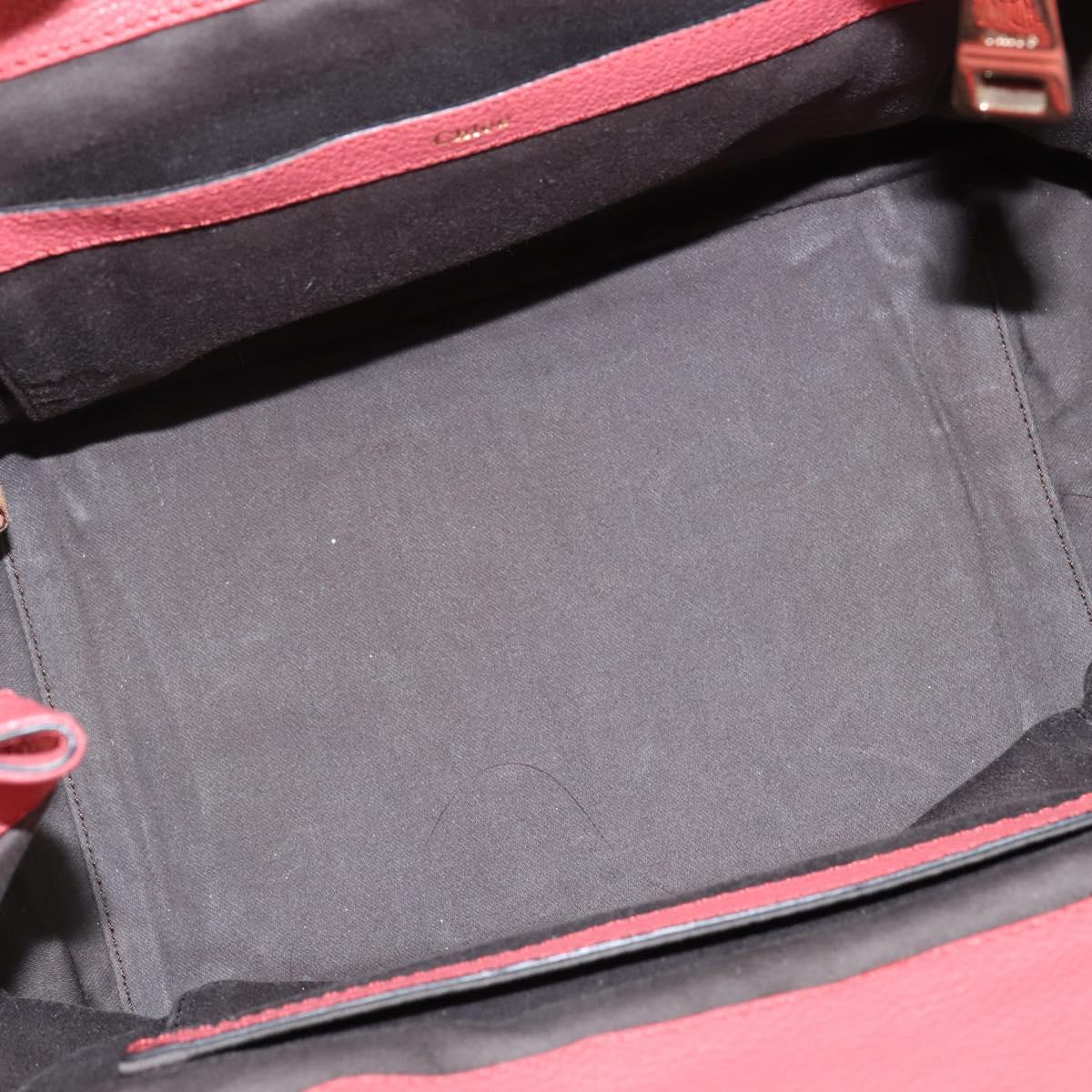 Chloe Bridget Hand Bag Leather 2way Pink Gold Auth BA7368