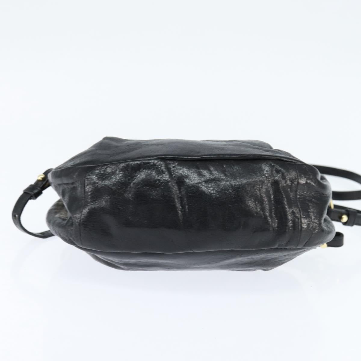Chloe Hand Bag Leather 2way Black Gold Auth BA7369
