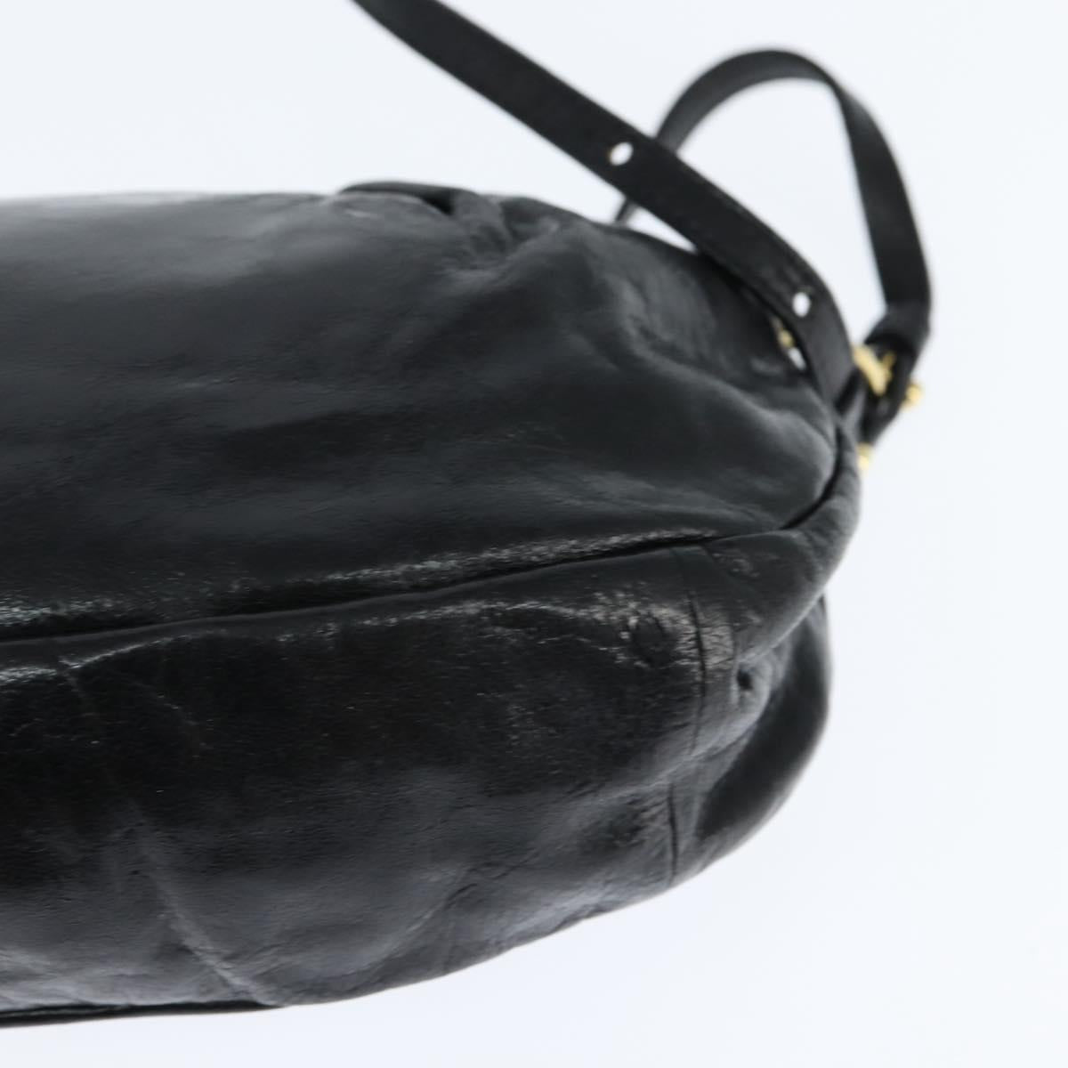 Chloe Hand Bag Leather 2way Black Gold Auth BA7369